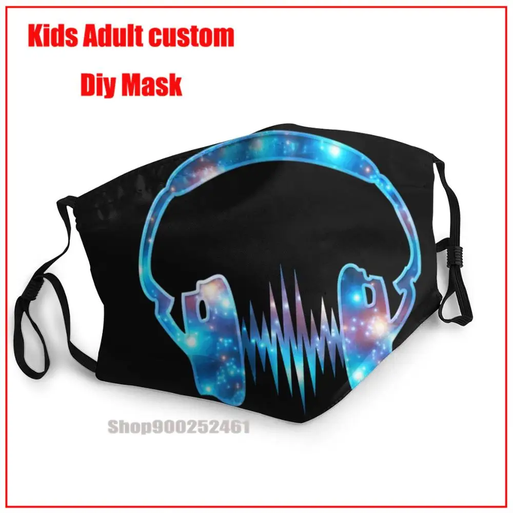 

Наушники волнистое пространство сердцебиение музыка DIY маска для лица модная моющаяся многоразовая маска для лица детская маска для рта с з...