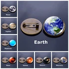 Планетарная брошь на солнечной системе, стеклянная брошь в форме купола, Ювелирное Украшение, брошь в форме Луны, солнца