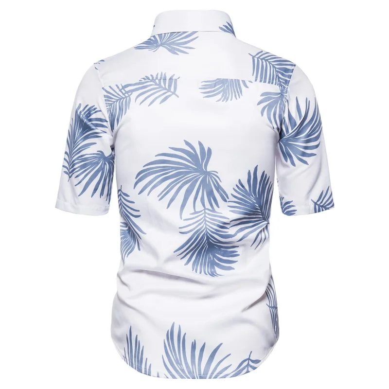 

2021 Fashion Mens Short Sleeve Summer Casual Floral Beach Shirts For Men