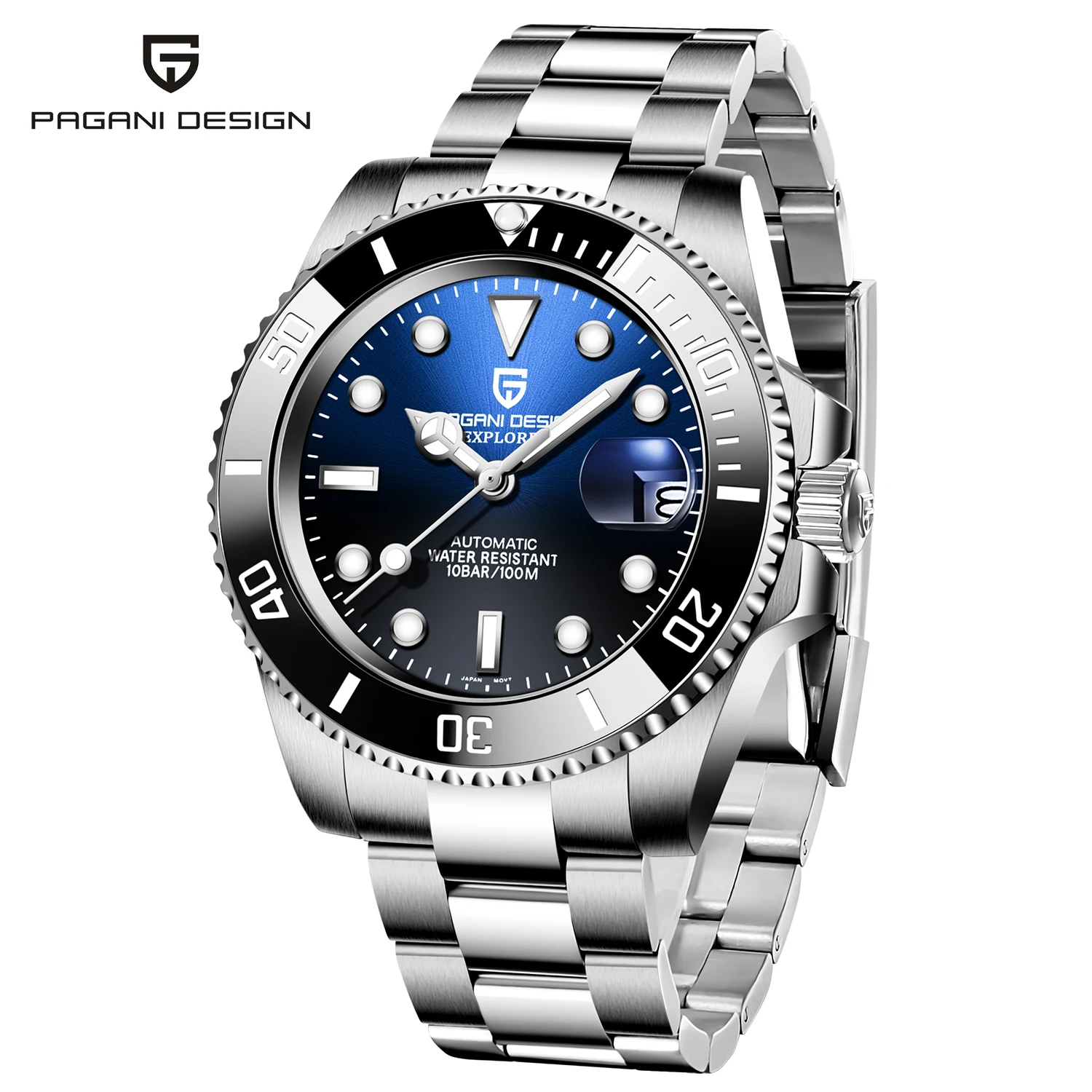 Мужские автоматические механические наручные часы PAGANI дизайнерские из