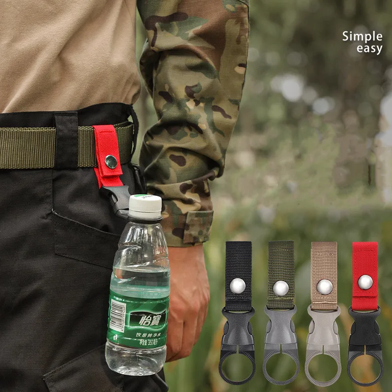 

2pcs Ribbon water bottle hanging buckle mountaineering buckle portable water bottle quick hanging mineral water clip buckle