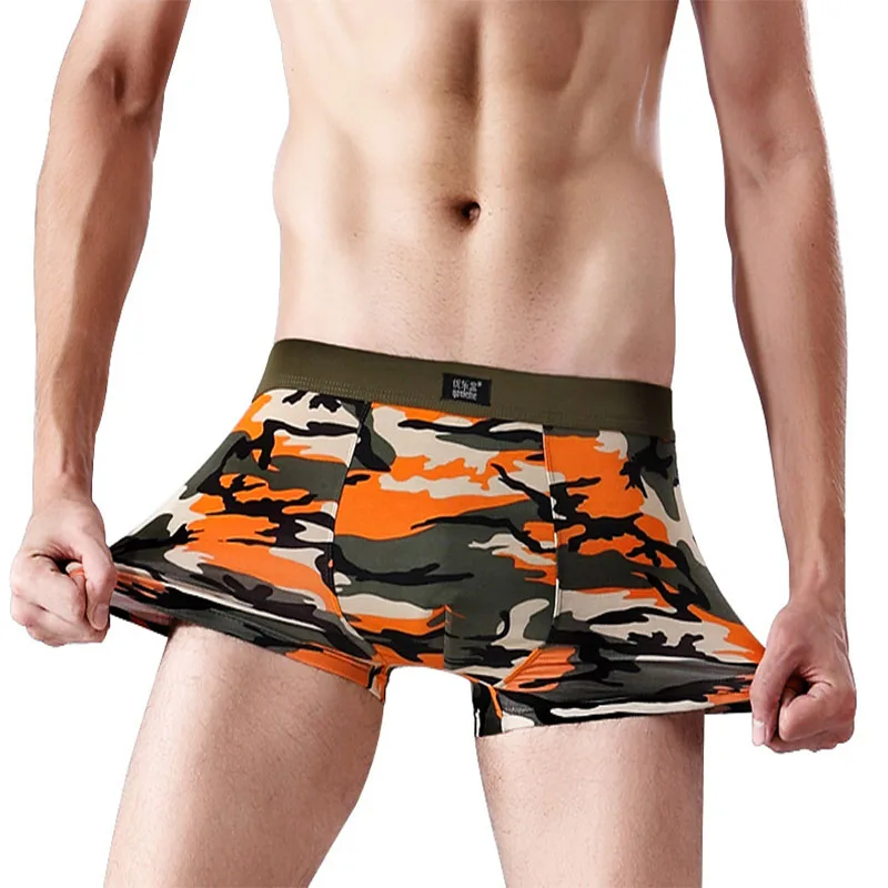 

Man Modal Camouflage Underwear Fashion Yong Male Sexy Personality Boxers Breathable Middle Waist Soft Underpants