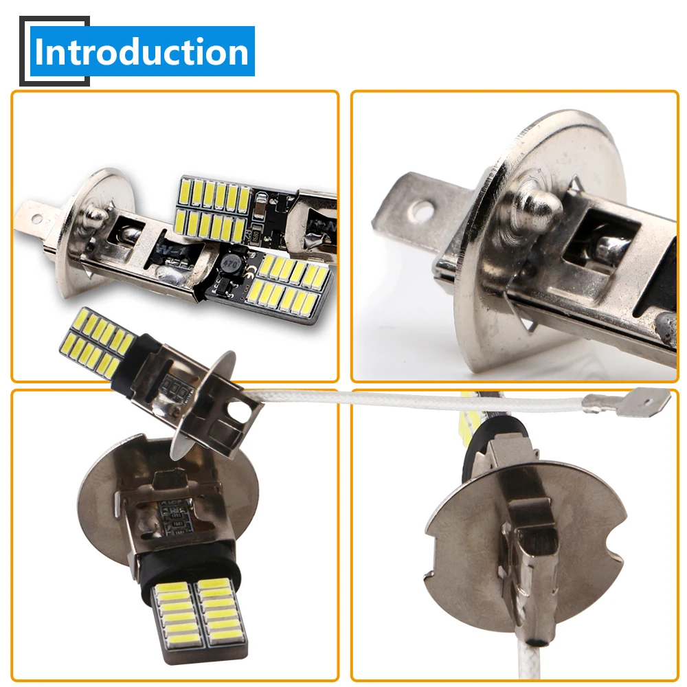 10X12 V H1 H3 4014 24 SMD 360LM Canbus Светодиодная лампа для внедорожника, грузовика, сигнальная противотуманная фара Dt, ходовой светильник, без ошибок