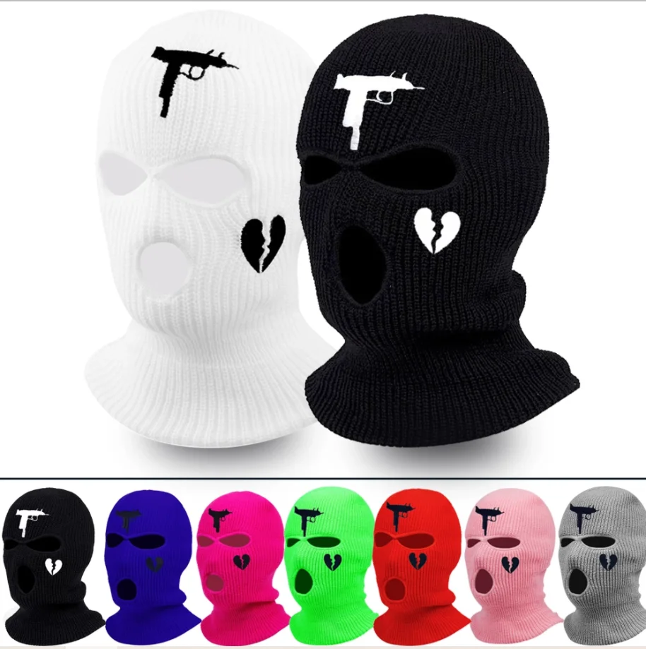 3holes Ski Mask Outdoor riding Full Face Benies Festival Party Supplies Lmited Embroidered Male Face Mask Balaclava Style