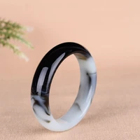 chinese natural genuine black white jade bangle bracelet carved jadeite charm jewelry accessories fashion amulet men women gifts
