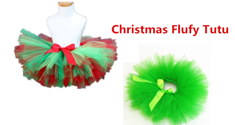 Юбка пачка Рождественский костюм Пышная юбка для девочек 100% ручная работа