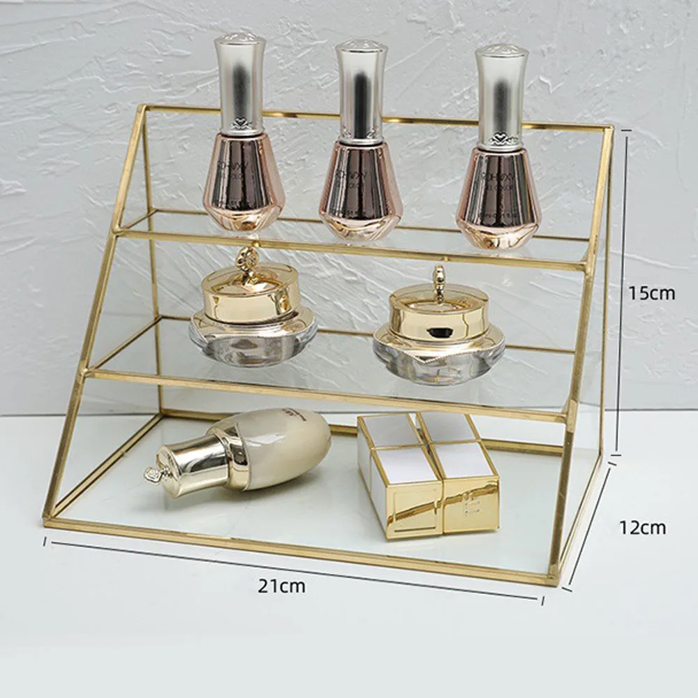 

Three-layer glass net red perfume display stand modern simple makeup perfume skin care product storage rack display stand
