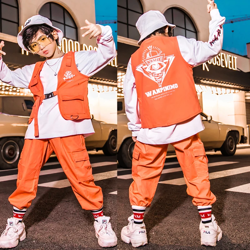Детская одежда в стиле хип хоп свободная толстовка штаны для мальчиков костюм