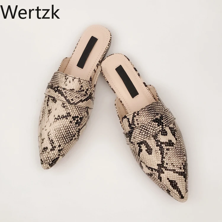 Женские босоножки на плоской подошве шлепанцы с острым носком уличные E506 лето