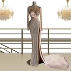 Женское вечернее платье со шлейфом, модельное платье знаменитости с длинным рукавом, роскошное платье для вечеринки, одежда для дня рождения, 2022