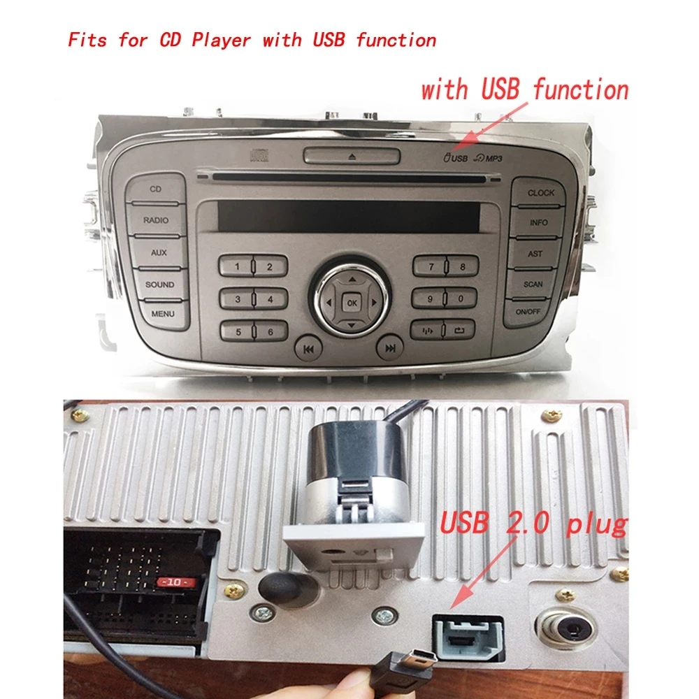 Автомобильный мини usb слот Вход Адаптер для ford focus 2 mk2 2009 2010 2011 Черный Серебристый
