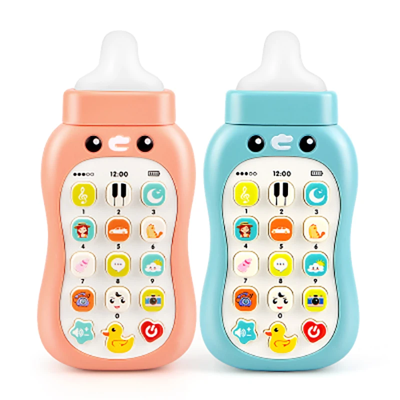 

2020 Baby Pacifier simulation music mobile phone baby bottle soft glue can bite baby 0-1 year old early education boy girl toy