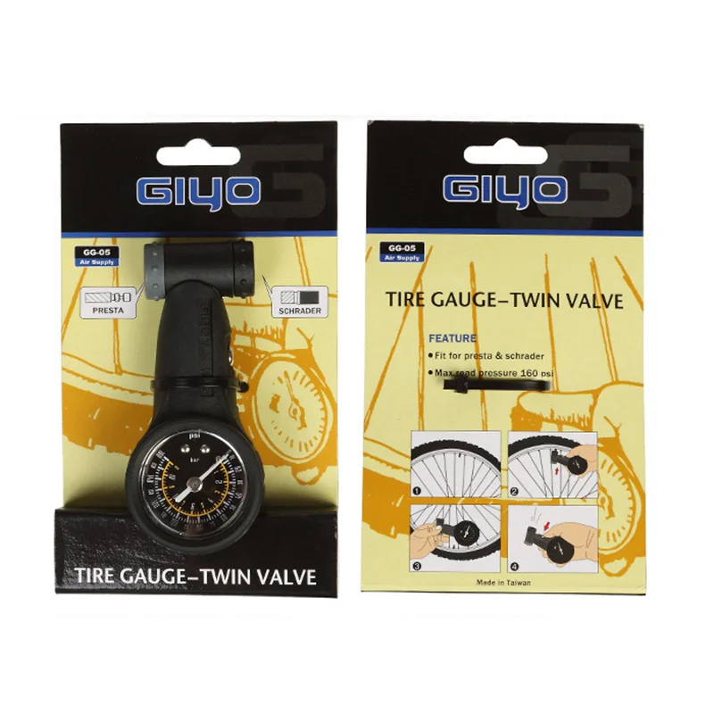 

GIYO GG-05 Tire Pressure Gauge Bicycle Barometer 160 psi F/V A/V MTB Bike Equipment