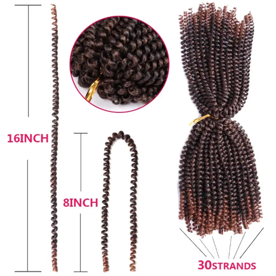 Ombre пушистый кудрявый Твист плетение волос объемные синтетические Короткие