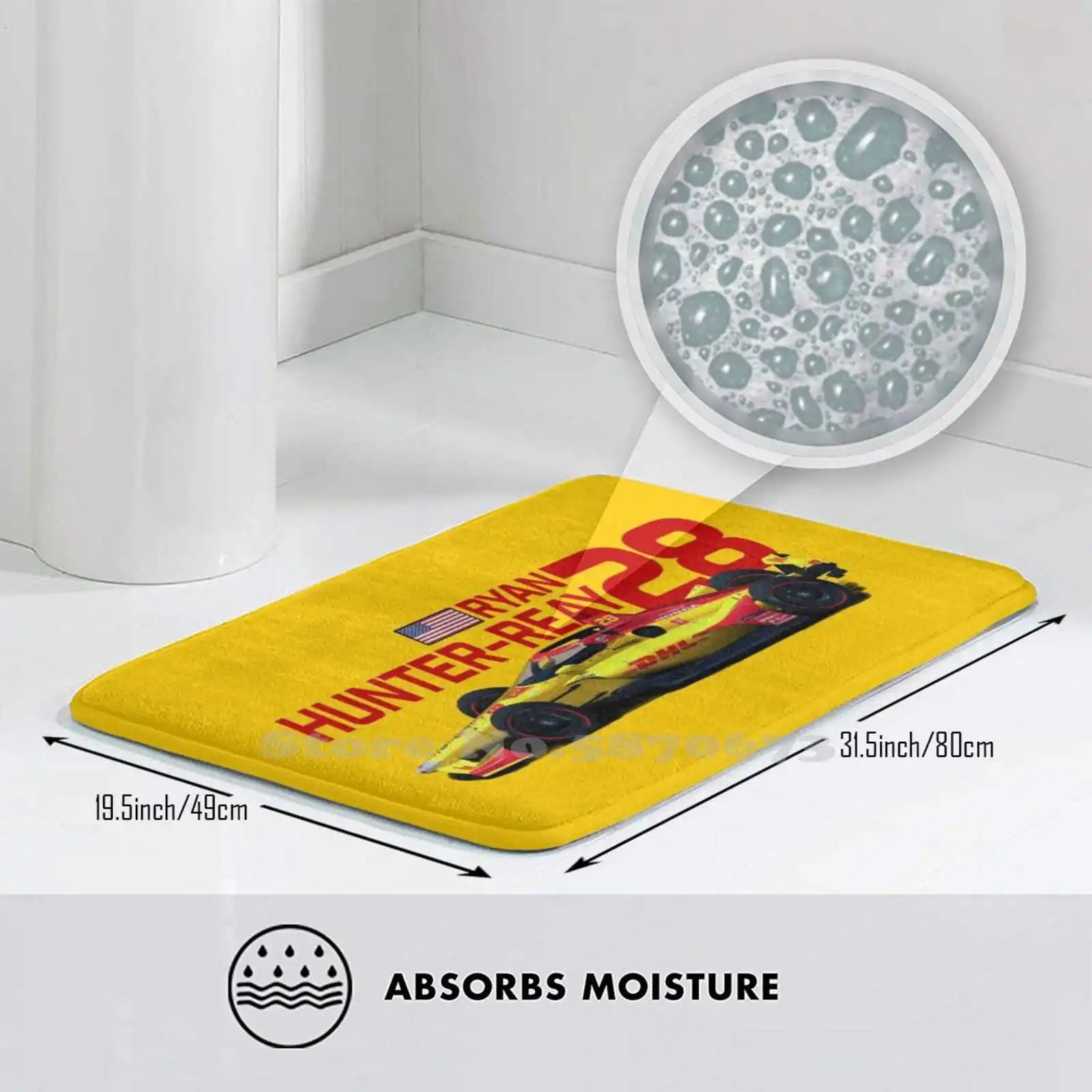 Rhr 2020 (Red Text On Gold) 3D Soft Non-Slip Mat Rug Carpet Foot Pad Winner Florida Fl American America Usa Car Race Racer |