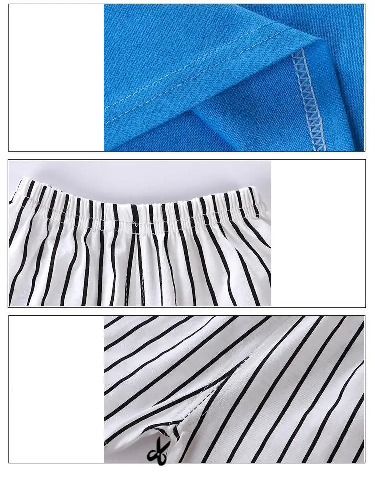 Детский летний комплект детская одежда из хлопка для мальчиков пижамные