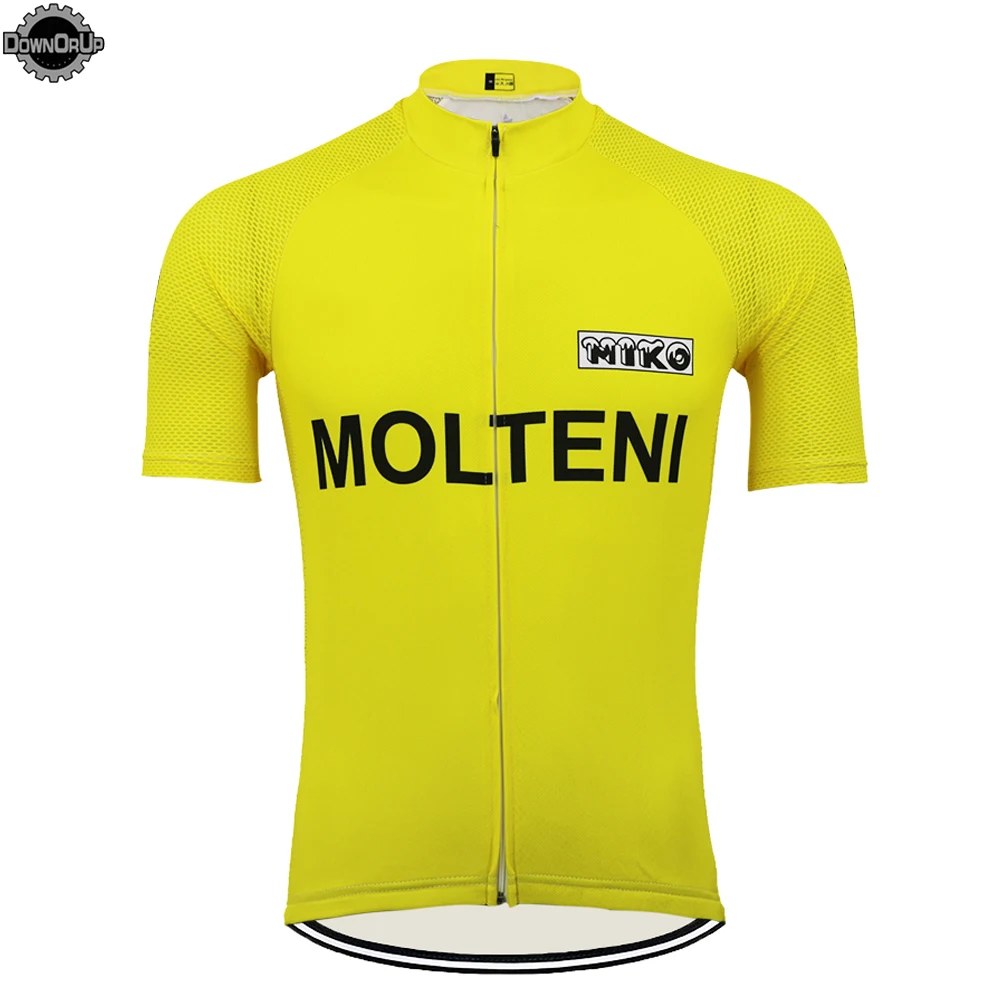 Желтая велосипедная Джерси MOLTENI 2019 ropa ciclismo mtb с коротким рукавом Спорт на открытом