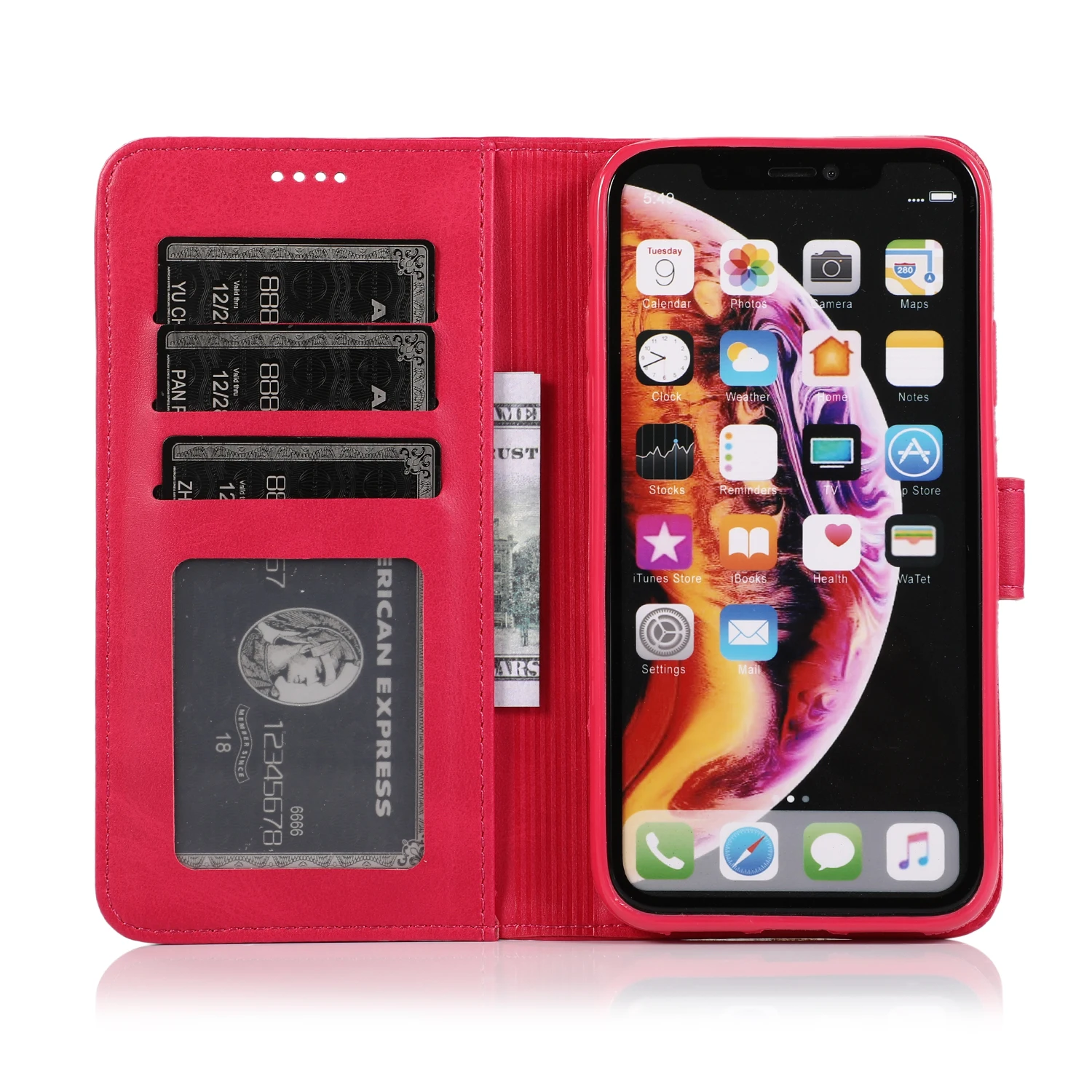 Флип чехол для iPhone 5, чехол для iPhone 6 7 8 Plus X XS чехол для MAX XR Модный чехол для телефона с изображением кожаный бумажник чехол в облегающий чехол s кожи карты Капа