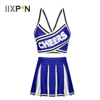 cheerleader costume women dance competition cheerleading outfit backless crop top with pleated skirt stage performance dancewear