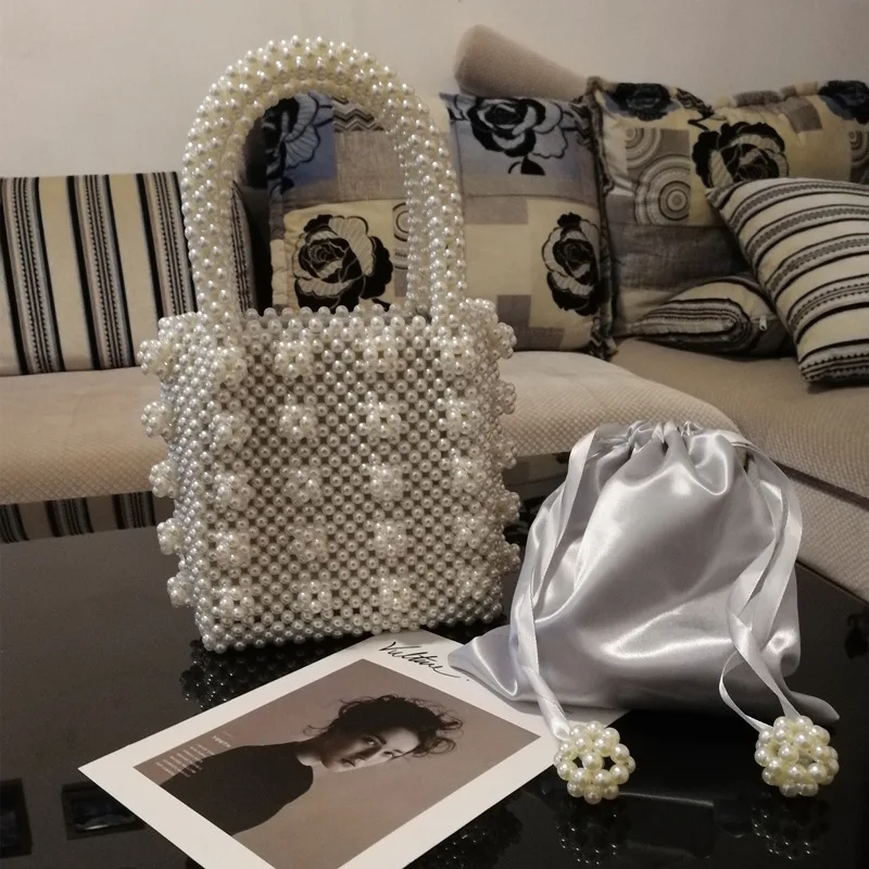 

Вечерняя сумочка с жемчугом, 17x19 см, ручной работы, с вышивкой бисером, для вечерние, a5990