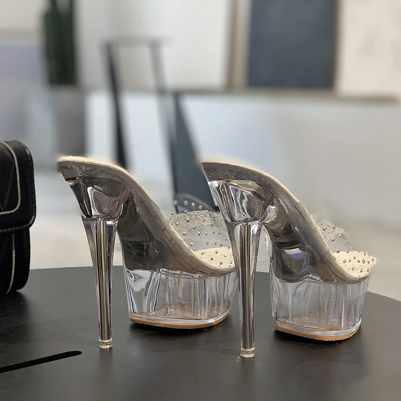 

High Heels Sandals Women Thin-heeled 15cm Sexy Sandalia Feminina High Platform Wedding Shoes Women Summer Zapatos de mujer