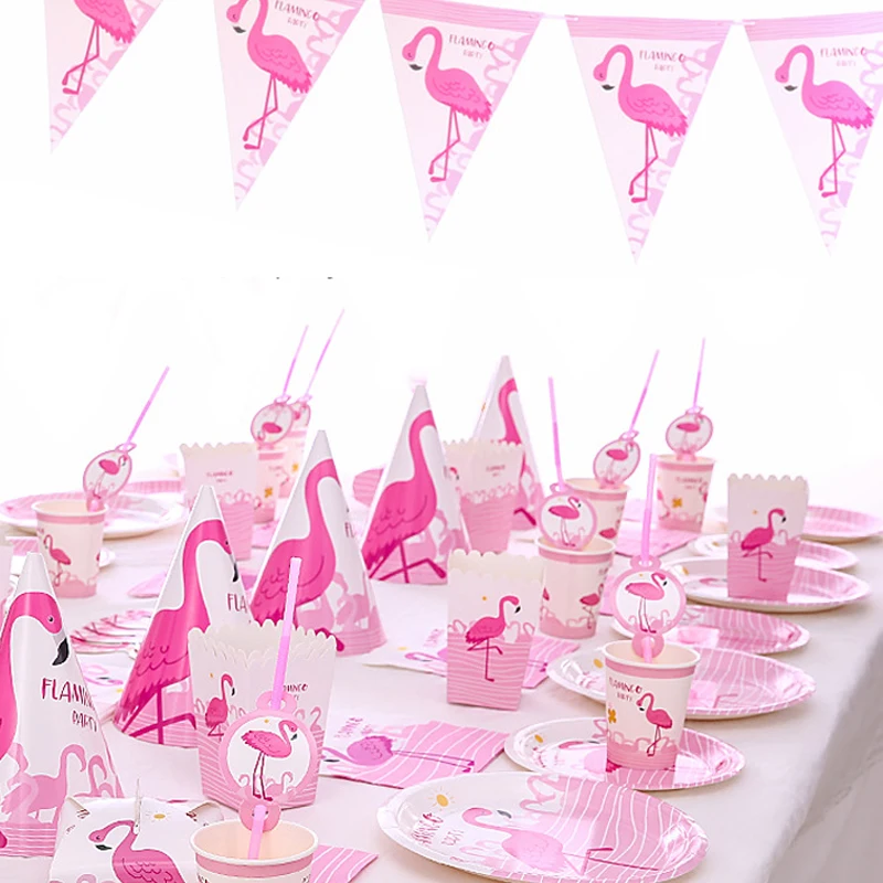Розовый фламинго тема для маленьких девочек на день рождения украшения детей
