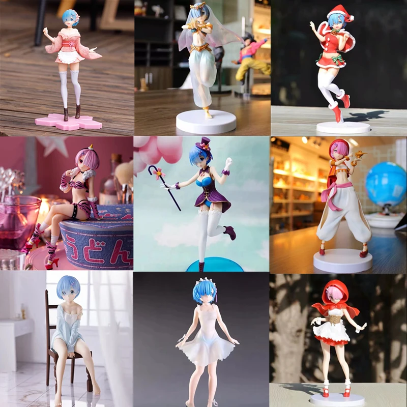 

Re:Life In A Different World From Zero Rem Ram Anime Kimono Girl Action Figure Toy Collection Model Toys Gift Doll with Box All
