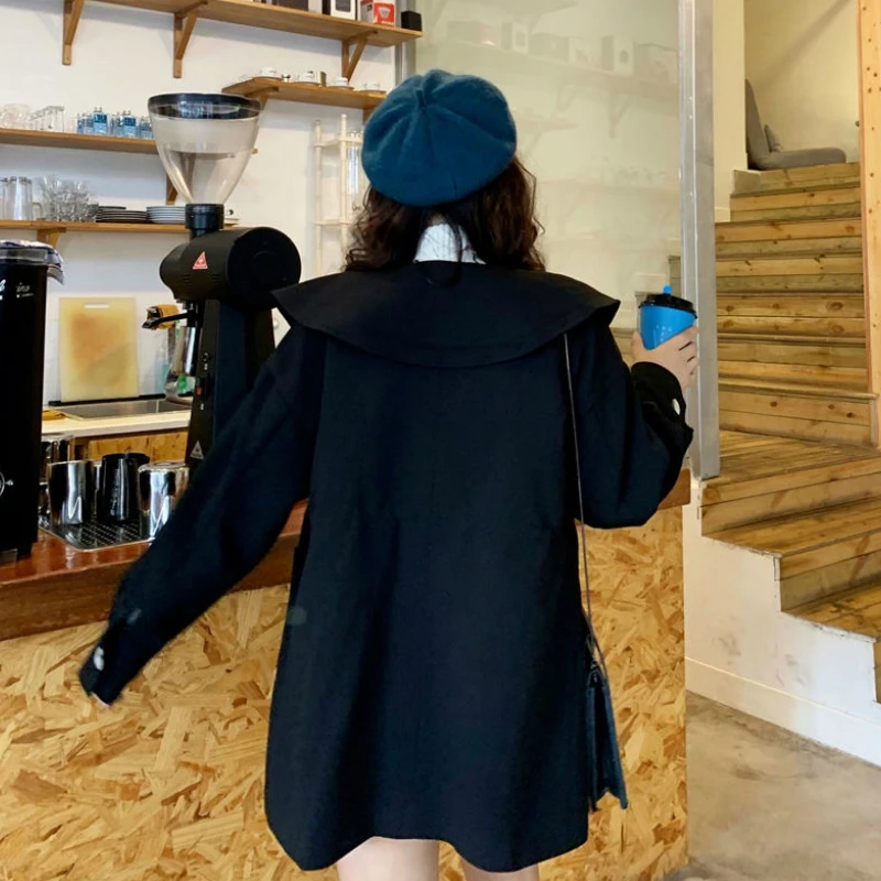 Женские Тренч тонкий регулируемый пояс с воротником в стиле Питер Пэн Милая