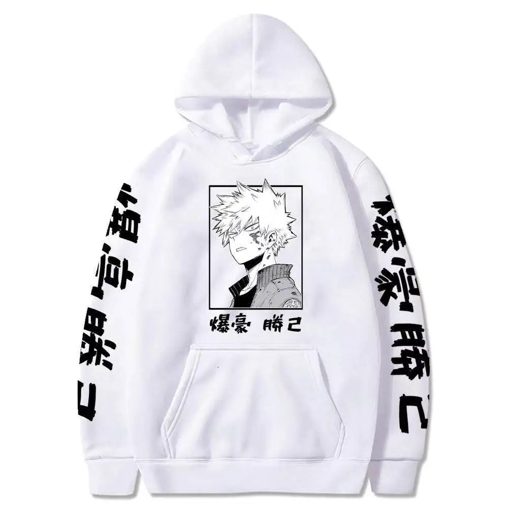 

2020 Harajuku My Hero Academia Hoodies Men Women Long Sleeve Sweatshirt Bakugou Katsuki Anime Manga Black Hoodies Tops Clothes