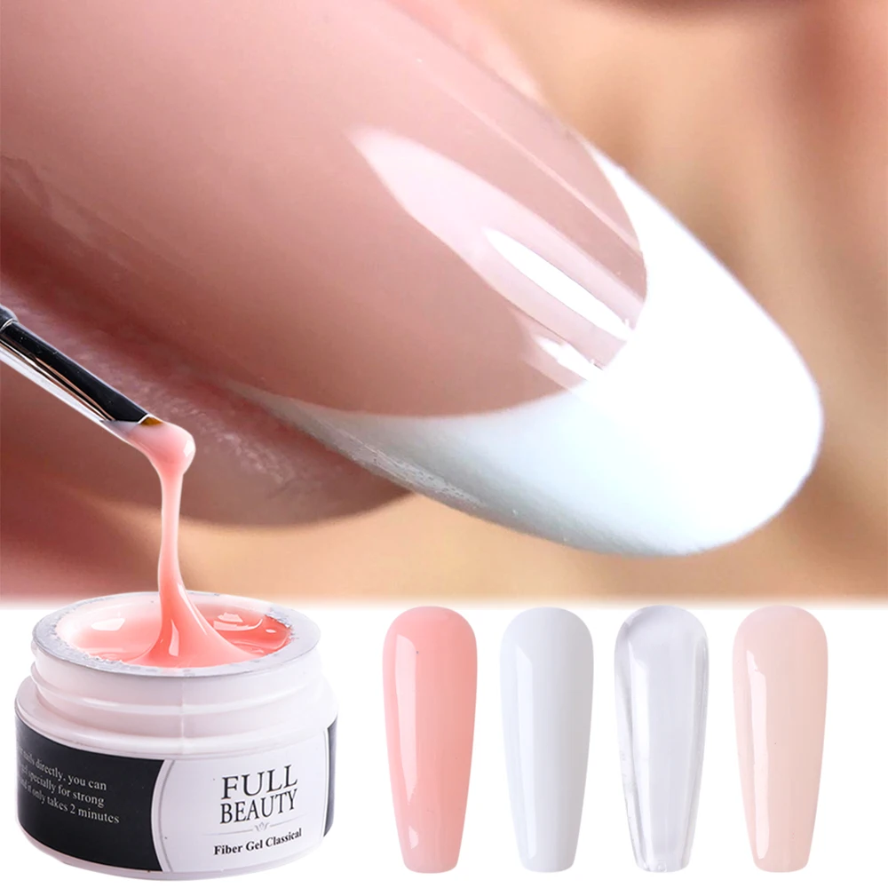 15 мл гель для наращивания ногтей полигель нюдовый розовый белый прозрачный УФ
