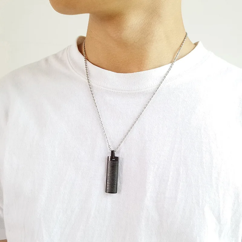 

QWC VEE30 stainless steel necklace hot sell gold color popular single women 37mm Sanskrit lover gift women jewelry