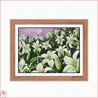 lily flowers chinese cross stitch kit diy pattern embroidery kit 14ct 11ct needlework sewing kit home decoration painting