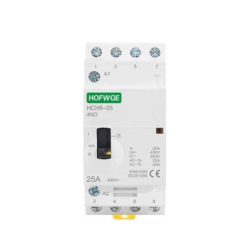 HCH8-25M 4P 25A 220V Din Rail Household AC Modular Contactor With Manual Control Switch 4NO 2NO2NC or 4NC | Обустройство дома