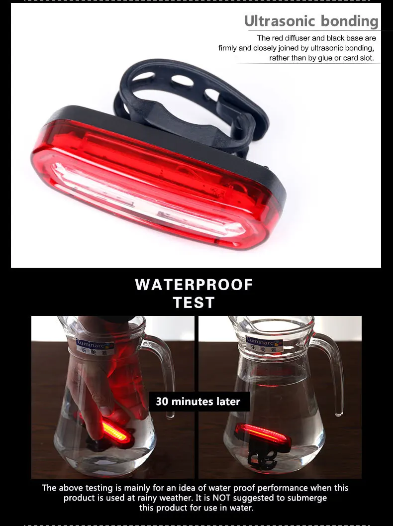 

Deemount 100 LM Rechargeable COB LED USB Mountain Bike Tail Light Taillight MTB Safety Warning Bicycle Rear Light Bicycle Part