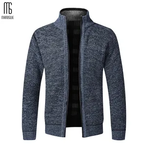 Мужской повседневный трикотажный кардиган Manoswe, теплый плотный приталенный трикотажный свитер на молнии, джемпер для осени и зимы