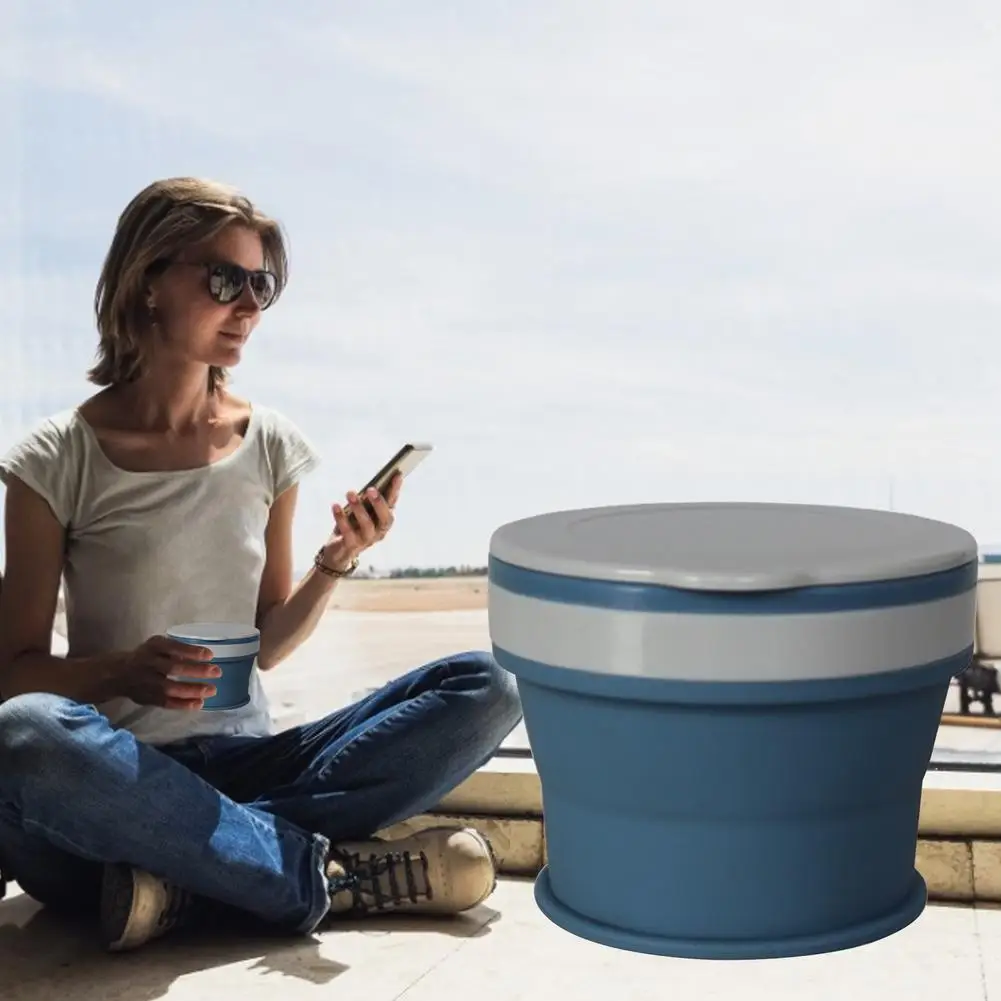 

270ml Mini Food Grade Silicone Folding Coffee Cup With Lid Heat-resistant Outdoors Camping Hiking Travel Silicone Water Cup
