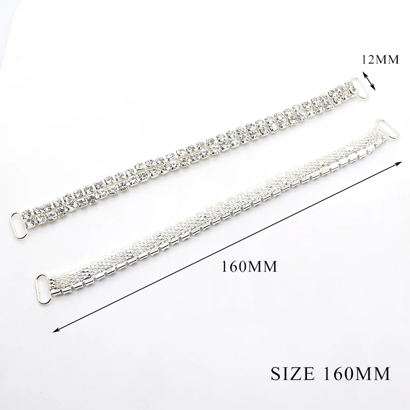 4Pcs 160mm Rhinestone Reinforce Chain Connectors Crystal Swimming Wear Bikini Decoration Crafts Clothing Accessories images - 6