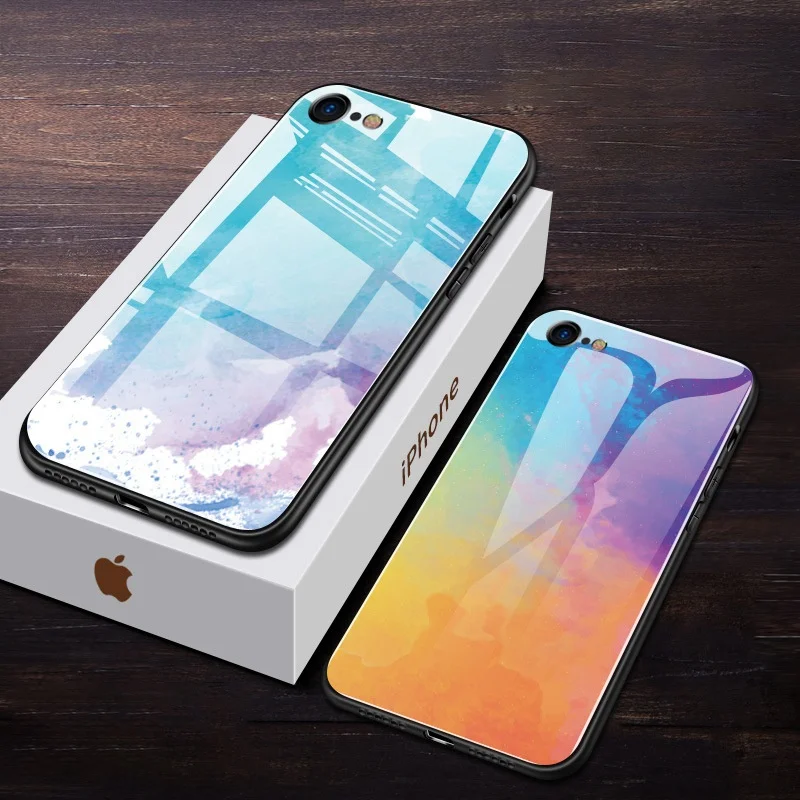 Роскошный красочный чехол для телефона OnePlus 7 Pro 7T 7Pro Coque 9H из закаленного стекла 6 6T