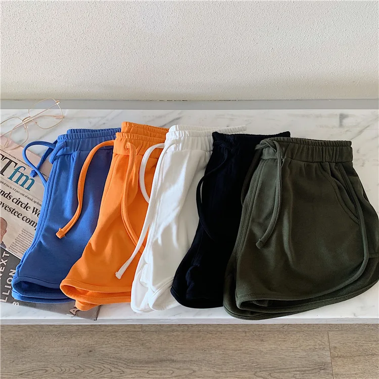 

New Women Short Pant Casual Lady All-match Loose Solid Soft Cotton summer Leisure Female Workout Waistband Skinny Stretch Shorts
