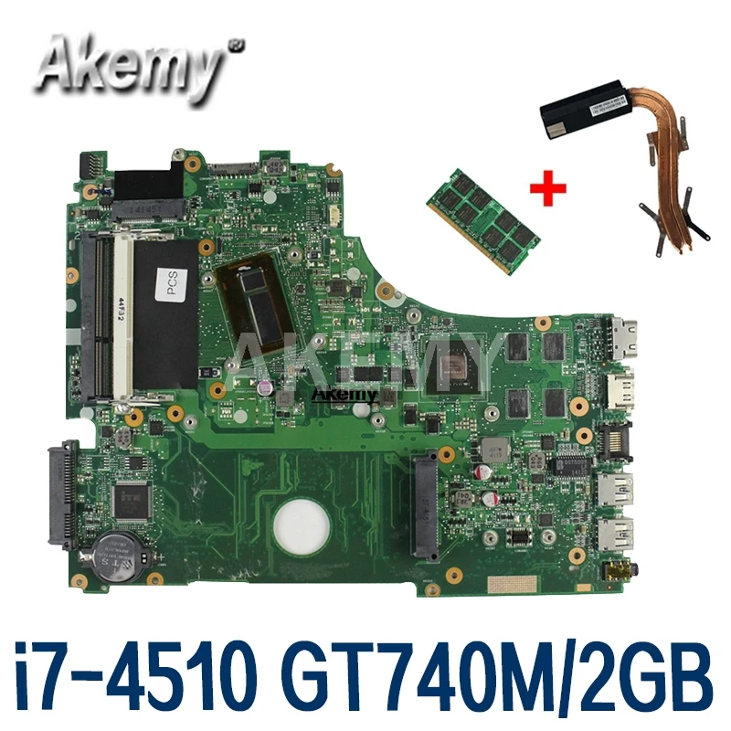 Для Asus A750J K750J K750JB X750JB X750JN материнская плата для ноутбука тест 100% ОК i7 4510 GT740M/2 ГБ
