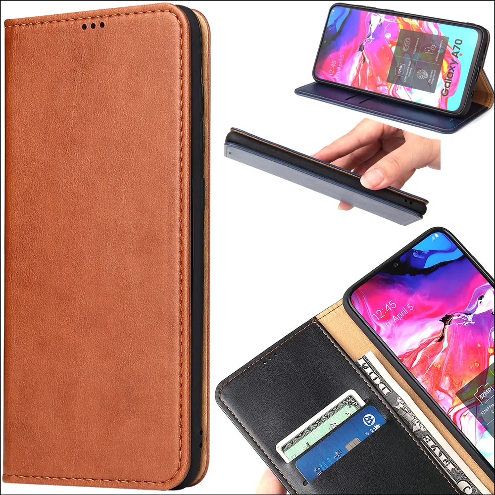 Fierre shann кошелек магнитная кожа флип чехол для samsung Galaxy A50 A30 A30S A50S A20 A40 A70 A80 A90