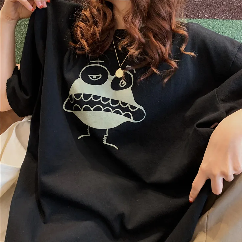 

Loose Graphic Print T Shirts Oversized Funny Vintage Harajuku T-shirts Casual Korean Oversized Top Tees Plus Size Streetwear