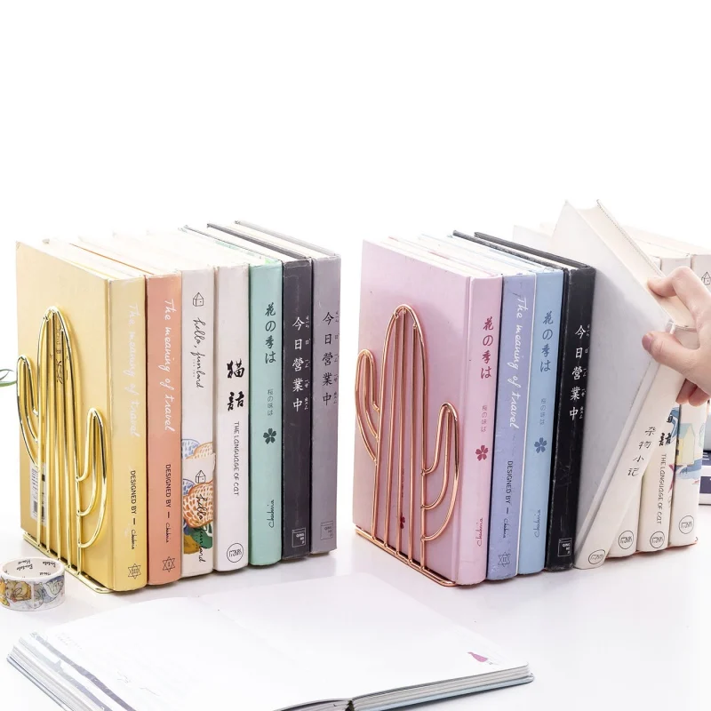 Железная проволока металлические книжные концы кактус дизайн подставки для книг
