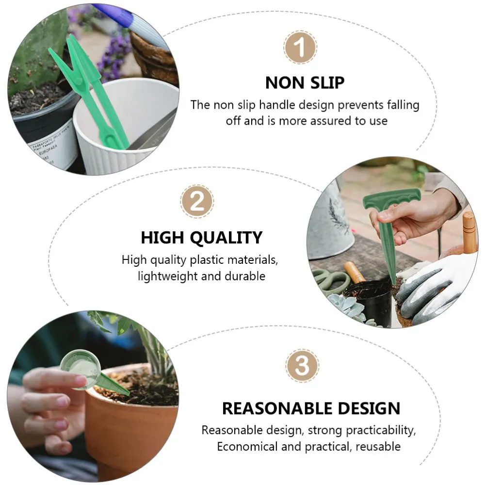 

5Pcs Multi-function Soil Dibber Seeder Gardening Sower Planter Tool Green