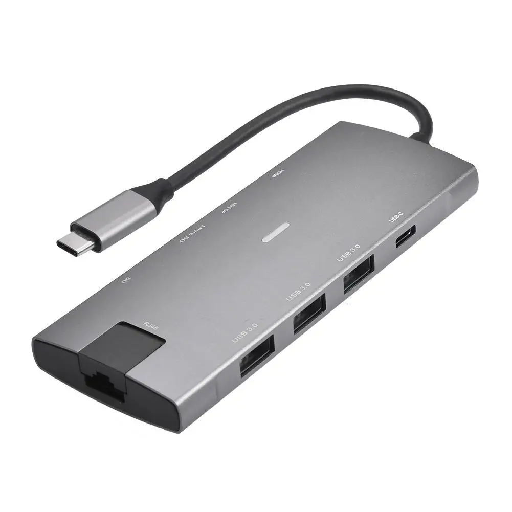 Новый 9 в 1 USB C концентратор многопортовый type гигабитный Ethernet Ультра высокая