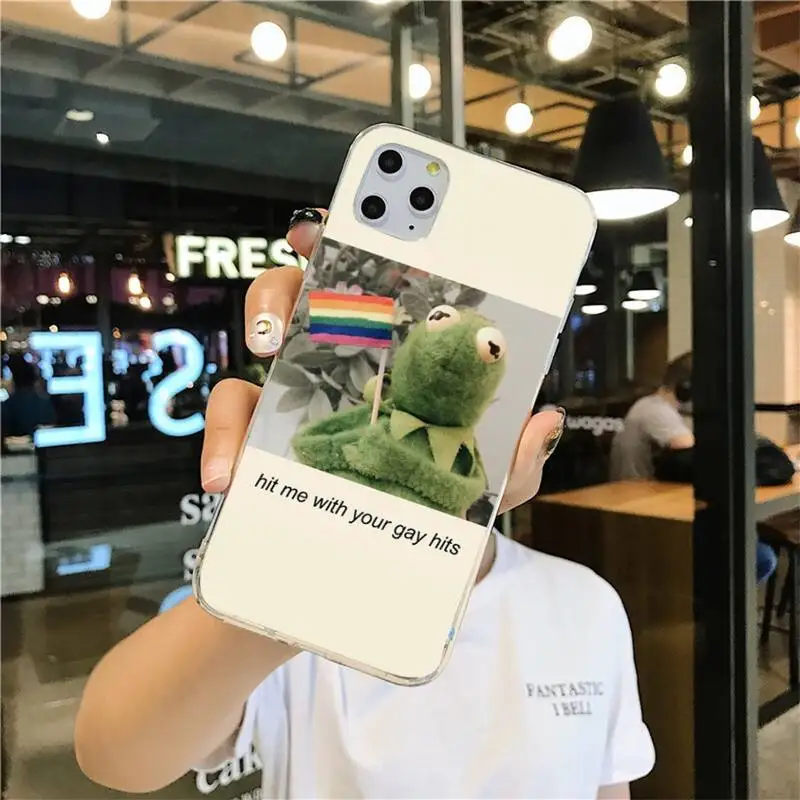 YJZFDYRM Kermit The Frog Meme DIY Роскошный чехол для телефона iPhone 11 pro XS MAX 8 7 6 6S Plus X 5S SE 2020 XR
