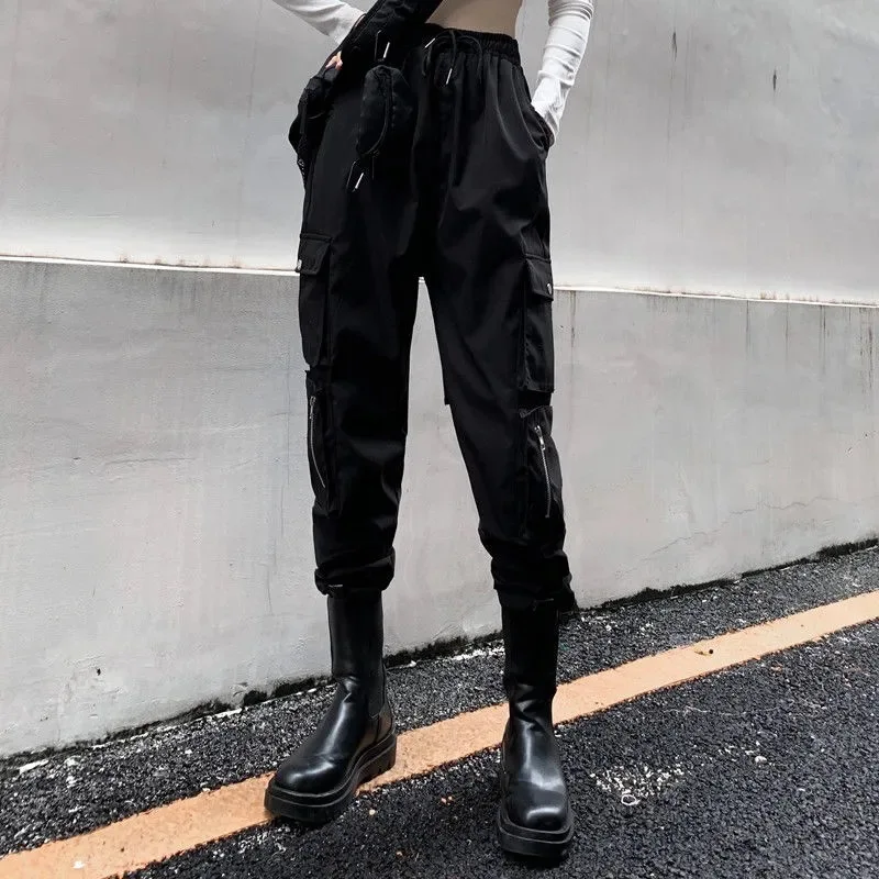 

Women Winter Pants Thick Warm Skinny Velvet Fleece Black Cargo Pants Women Sweatpants Zipper Harajuku Trousers Mujer Pantalones