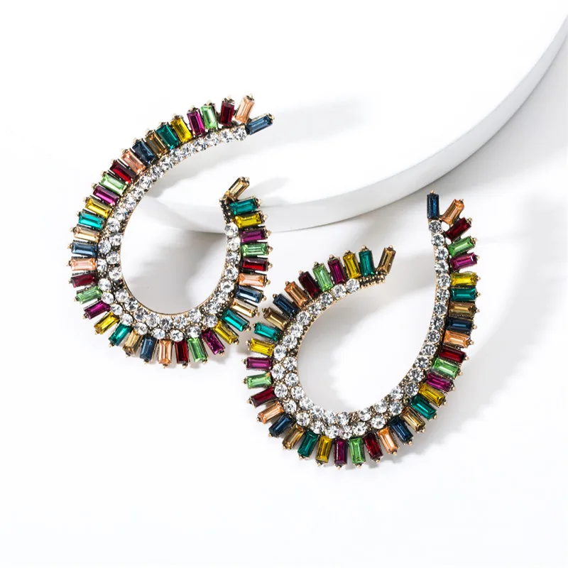 Серьги с подвеской в виде слезы стиле ретро акриловым золотым украшением женские