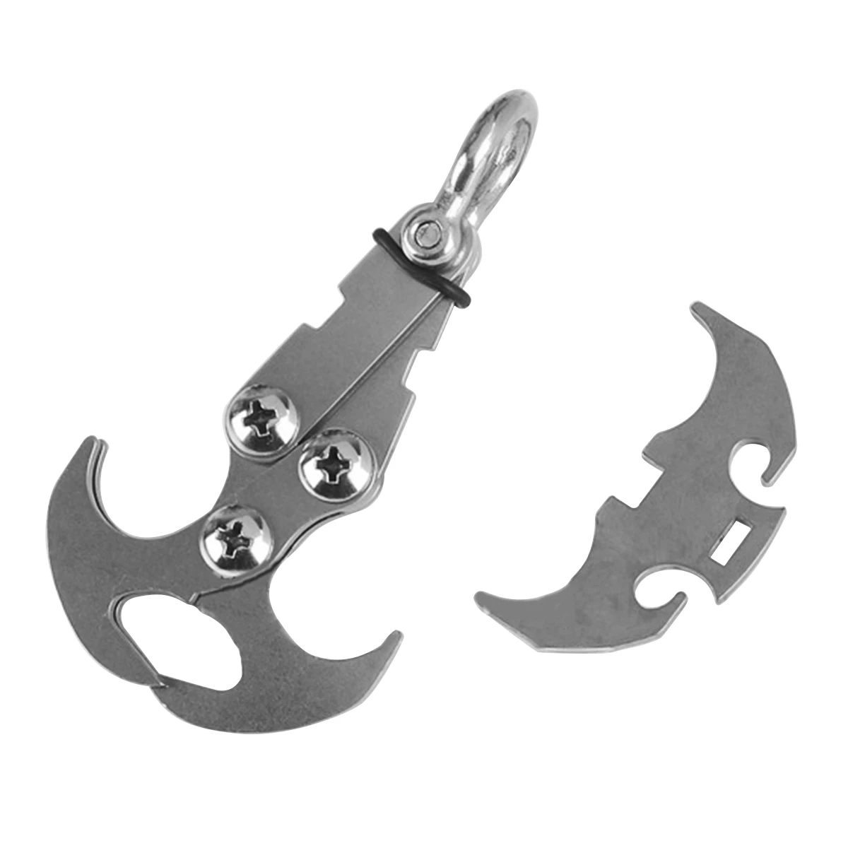 Складной гравитационный карабин из нержавеющей стали для альпинизма и выживания