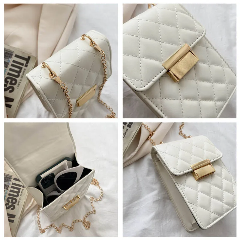 

Chain Shoulder Bag Fashion Lingge Woman Crossbody Bag High Quality Mini Phone Pack Card Package Designer Luxury Female Purse
